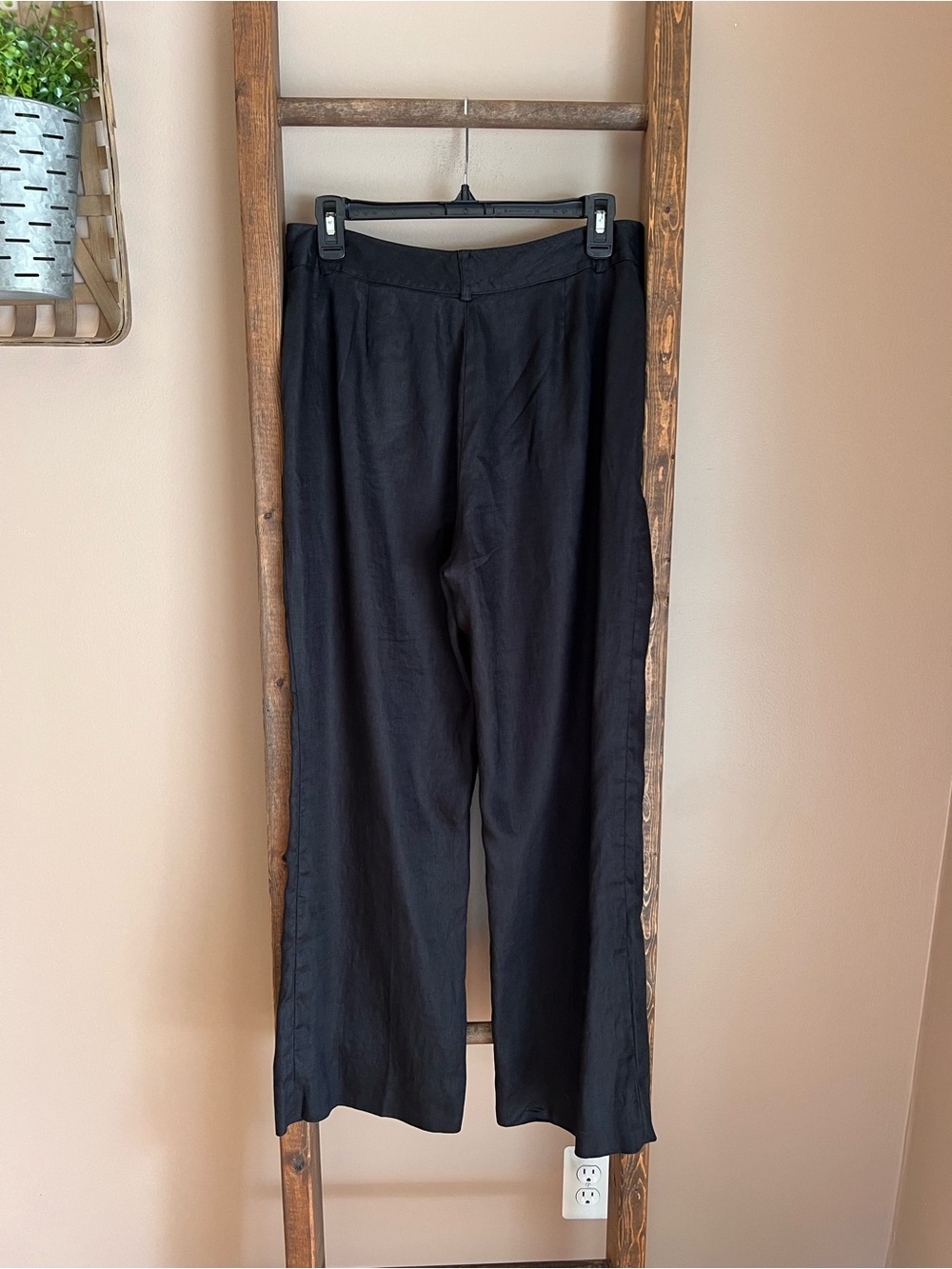 Ralph Lauren Petite Black Linen Pants Fully Lined - Picture 2 of 5